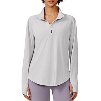 Pinspark Women's Long Sleeve Quarter Zip Sun Shirt UPF50+ Quick Dry Hiking Running Top