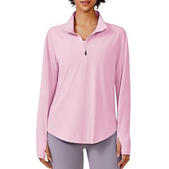 Pinspark Women's Long Sleeve Quarter Zip Sun Shirt UPF50+ Quick Dry Hiking Running Top