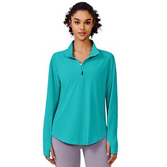 Pinspark Women's Long Sleeve Quarter Zip Sun Shirt UPF50+ Quick Dry Hiking Running Top