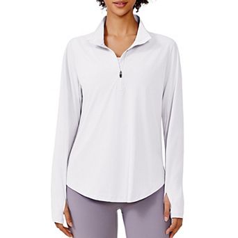 Pinspark Women's Long Sleeve Quarter Zip Sun Shirt UPF50+ Quick Dry Hiking Running Top