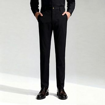 Men's Stretch Lightweight Dress Pants - Straight Leg Office & Golf Trousers