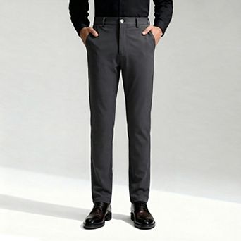 Men's Stretch Lightweight Dress Pants - Straight Leg Office & Golf Trousers