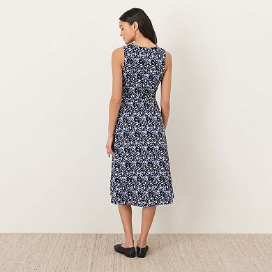 Organic Cotton Fit & Flare Easy V-Neck Dress