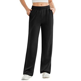 PINSPARK Women's High-Waisted Straight Leg Sweatpants with Pockets & Drawstring