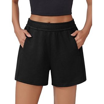 Pinspark Women's Soft Casual High Waisted Sweat Shorts Drawstring Lounge Shorts with Pockets