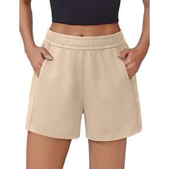 Pinspark Women's Soft Casual High Waisted Sweat Shorts Drawstring Lounge Shorts with Pockets