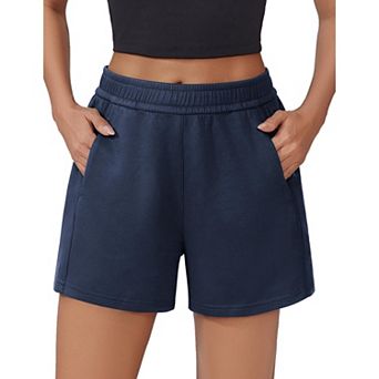 PINSPARK Women's Soft Casual High Waisted Sweat Shorts Drawstring Lounge Shorts with Pockets