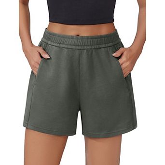 PINSPARK Women's Soft Casual High Waisted Sweat Shorts Drawstring Lounge Shorts with Pockets