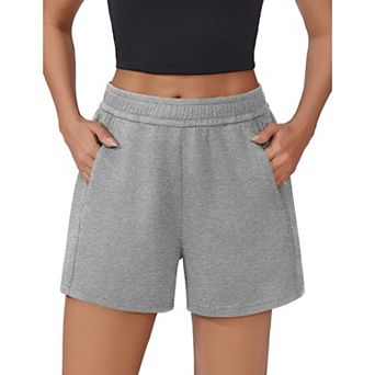 Pinspark Women's Soft Casual High Waisted Sweat Shorts Drawstring Lounge Shorts with Pockets