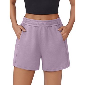 Pinspark Women's Soft Casual High Waisted Sweat Shorts Drawstring Lounge Shorts with Pockets