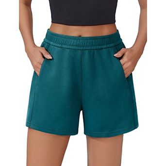PINSPARK Women's Soft Casual High Waisted Sweat Shorts Drawstring Lounge Shorts with Pockets