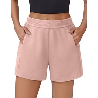 Pinspark Women's Soft Casual High Waisted Sweat Shorts Drawstring Lounge Shorts with Pockets