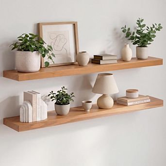 Golden Oak Heavy Floating Shelf