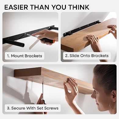 Golden Oak Heavy Floating Shelf