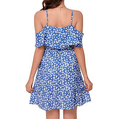 Maternity Dresses Summer Off Shoulder Spaghetti Strap Ruffle Short Dress