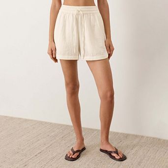 Organic Cotton Coastal Double Gauze Curved Hem Short