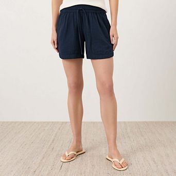 Organic Cotton Coastal Double Gauze Curved Hem Short