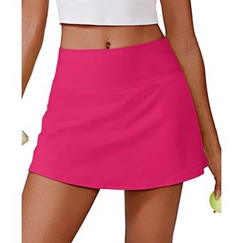 Pinspark Women's Stretchy Tennis Skort Built-in Shorts Lightweight Golf Activewear Skirt