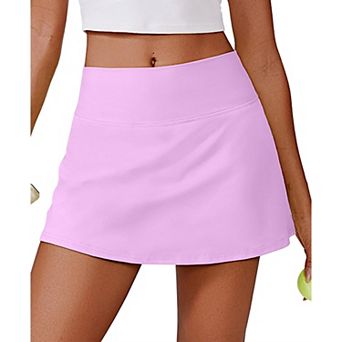 Pinspark Women's Stretchy Tennis Skort Built-in Shorts Lightweight Golf Activewear Skirt