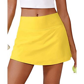 Pinspark Women's Stretchy Tennis Skort Built-in Shorts Lightweight Golf Activewear Skirt
