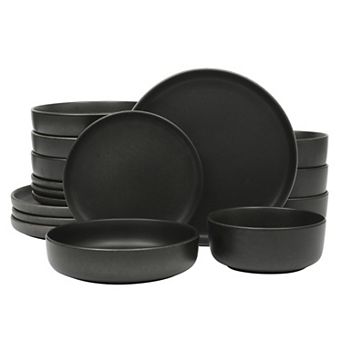 Gibson Elite Pasco 16 pc Double Bowl Reactive Glaze Dinnerware Set