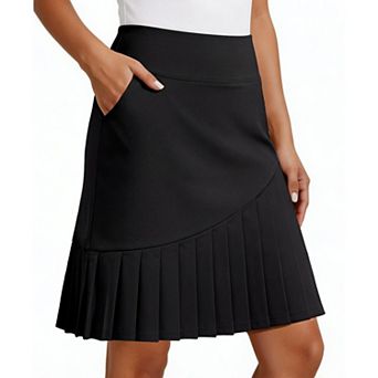 Pinspark Women's High Waisted Pleated Tennis Skort Tummy Control Golf Skort with Shorts