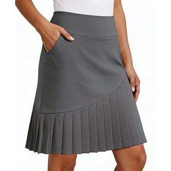 Pinspark Women's High Waisted Pleated Tennis Skort Tummy Control Golf Skort with Shorts