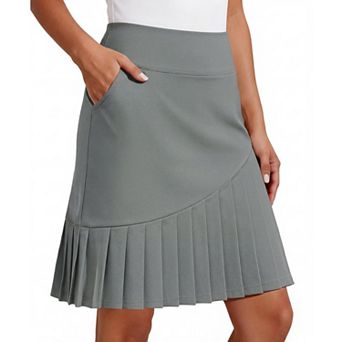 Pinspark Women's High Waisted Pleated Tennis Skort Tummy Control Golf Skort with Shorts