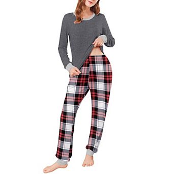 Ekouaer Womens Pajamas Sets Long Sleeve Tops with Jogger Pants Soft Pjs Lounge Set Outfits