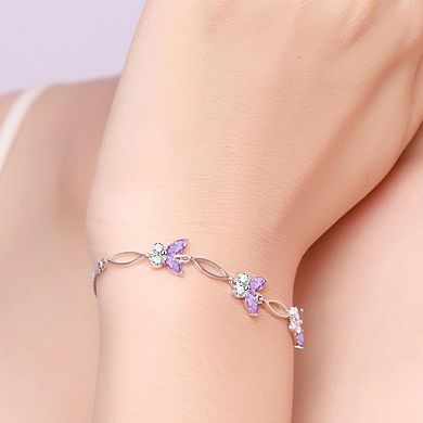 Pure Silver Butterfly Bracelet, Adjustable, Gift For Women