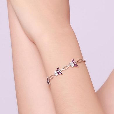 Pure Silver Butterfly Bracelet, Adjustable, Gift For Women