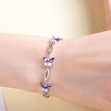 Pure Silver Butterfly Bracelet, Adjustable, Gift For Women