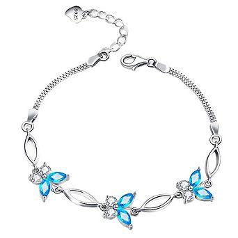 Pure Silver Butterfly Bracelet, Adjustable, Gift For Women