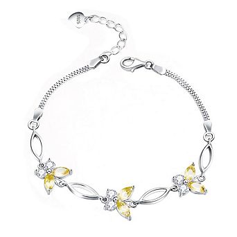 Pure Silver Butterfly Bracelet, Adjustable, Gift For Women