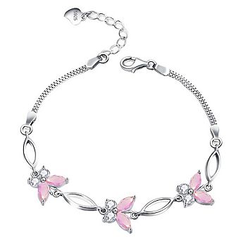 Pure Silver Butterfly Bracelet, Adjustable, Gift For Women