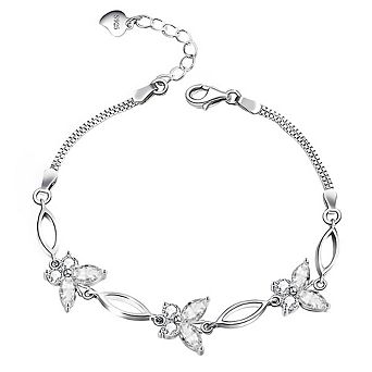 Pure Silver Butterfly Bracelet, Adjustable, Gift For Women