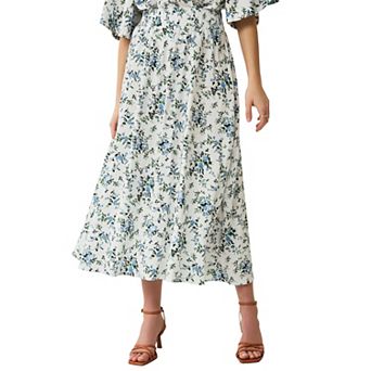 Ellos Plus Size Smocked Waistband Maxi Skirt