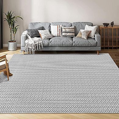 Washable Area Rugs Modern Print Distressed Rugs Soft LowPile with Rubber Backing