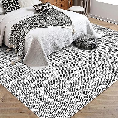 Washable Area Rugs Modern Print Distressed Rugs Soft LowPile with Rubber Backing