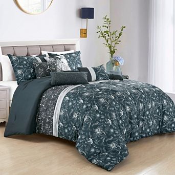 ESCA Teal Floral Comforter Set
