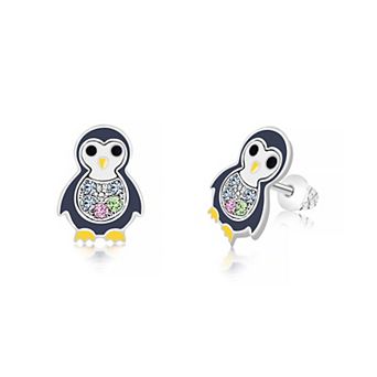 Girls Penguin Earrings Hypoallergenic Kids Earrings with Surgical Titanium Screwbacks