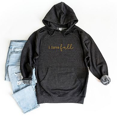 Embroidered I Love Fall - Women's Graphic Hoodie