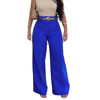 Women Wide Leg Pants Straight Leg Slacks Dressy Casual High Waisted Work Office Trousers