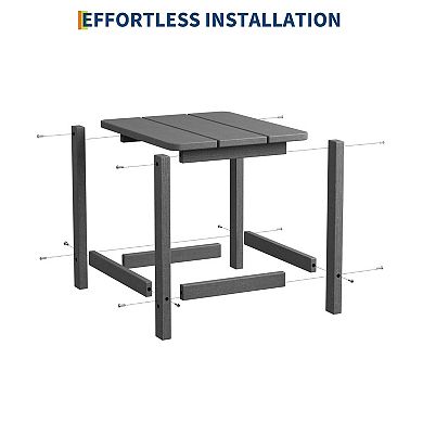 Patio End Table Weather Resistant HDPE Adirondack Side Table
