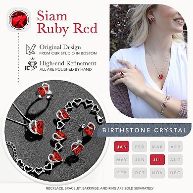 Austrian Crystal Heart Birthstone Bracelet