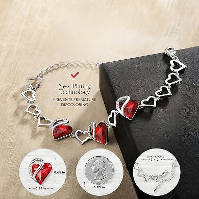 Austrian Crystal Heart Birthstone Bracelet