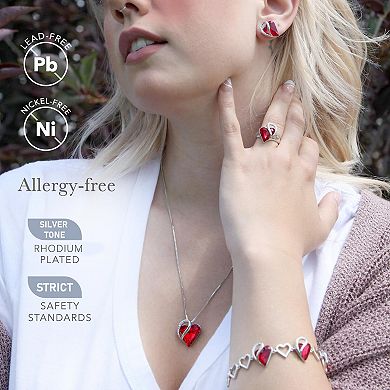 Austrian Crystal Heart Birthstone Bracelet