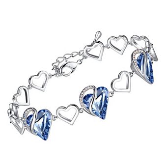 Austrian Crystal Heart Birthstone Bracelet