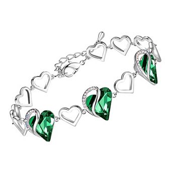 Austrian Crystal Heart Birthstone Bracelet