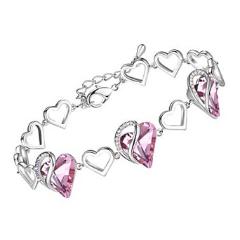 Austrian Crystal Heart Birthstone Bracelet